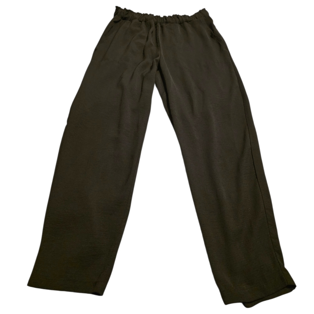 Bobeau Black Elastic Waist Pocketed Flowy Dress Pants Size M EUC